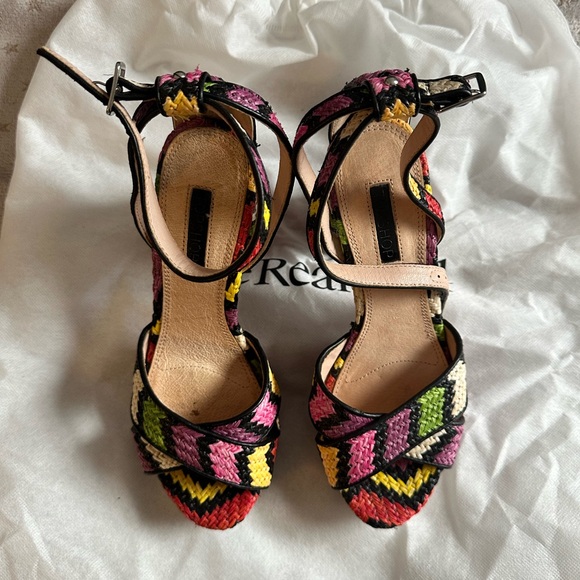 Colorful Raffia Topshop Platforms - Picture 3 of 3